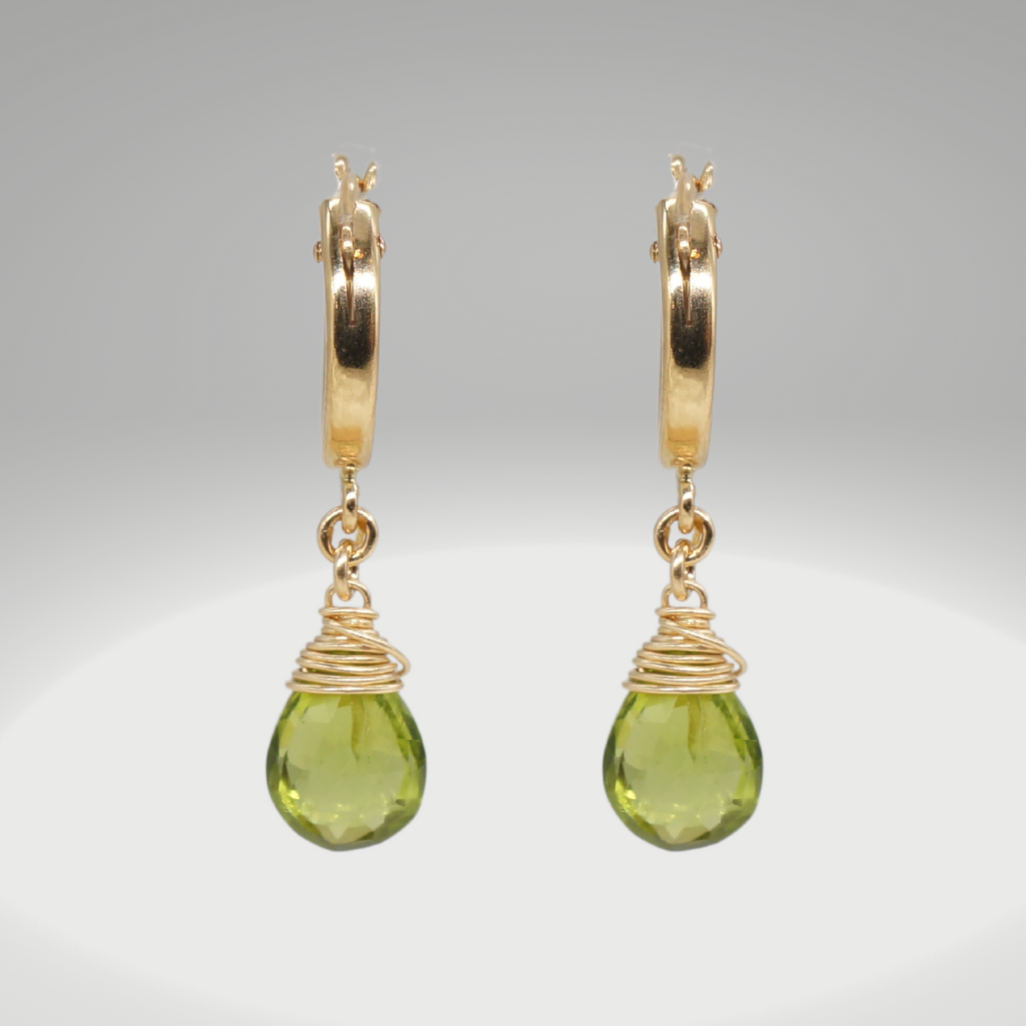 Peridot Birthstone/Zodiac Huggie Earrings