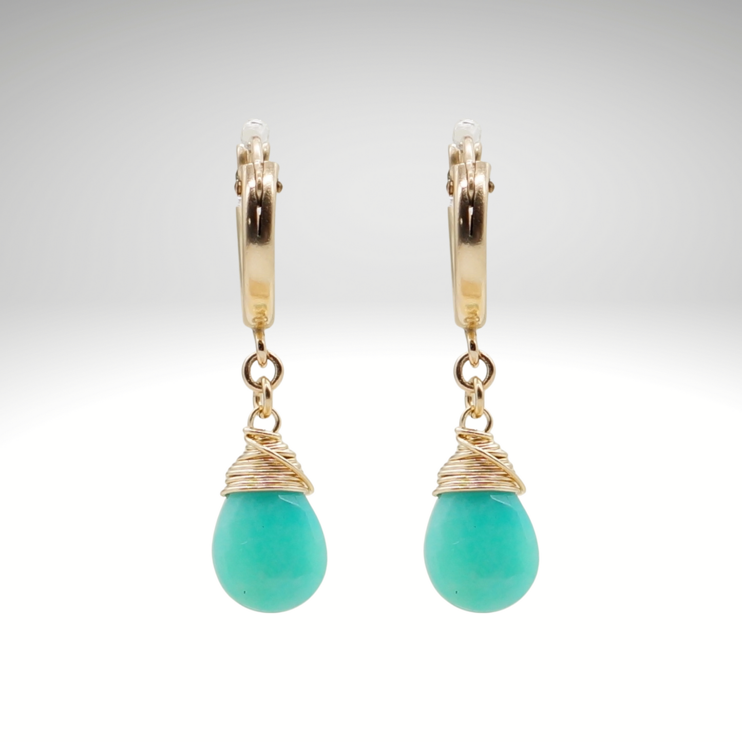 Amazonite Birthstone/Zodiac Huggie Earrings