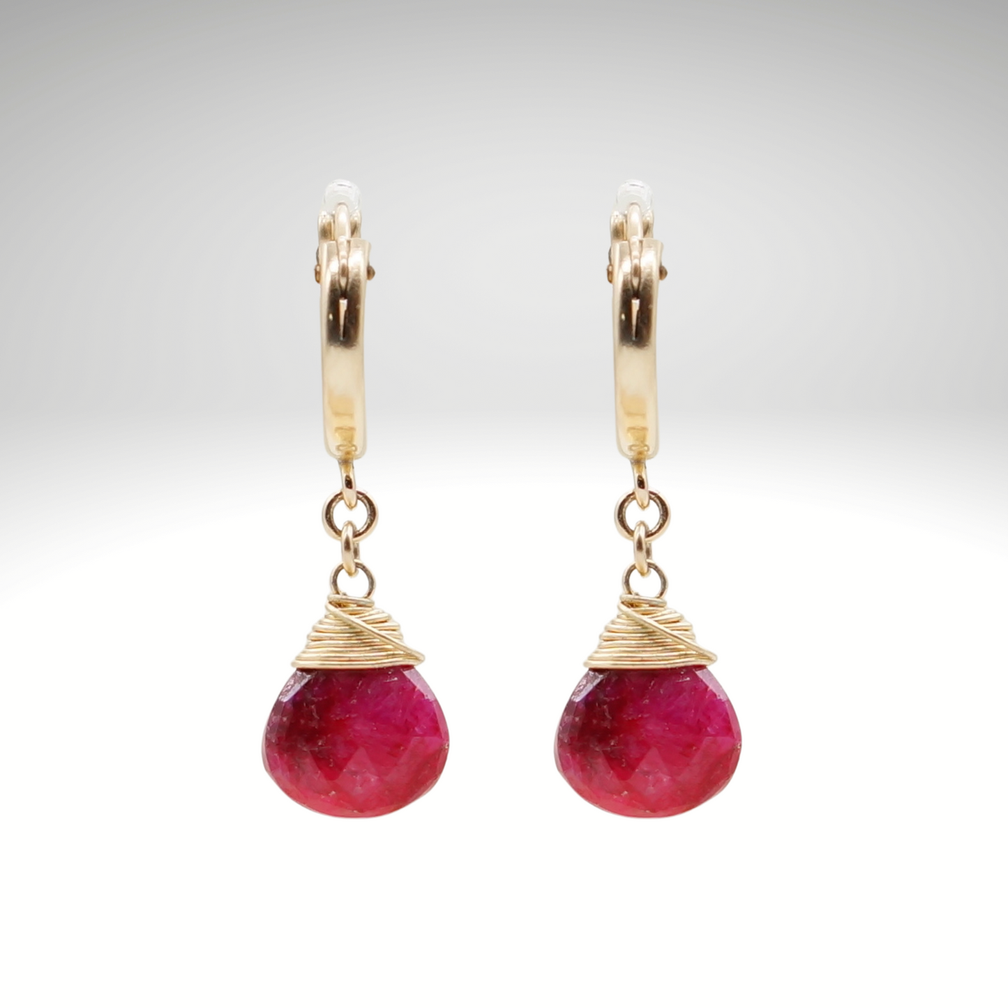 Ruby Birthstone/Zodiac Huggie Earrings