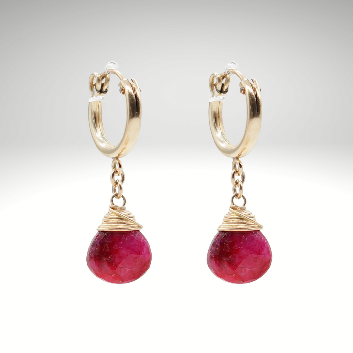 Ruby Birthstone/Zodiac Huggie Earrings