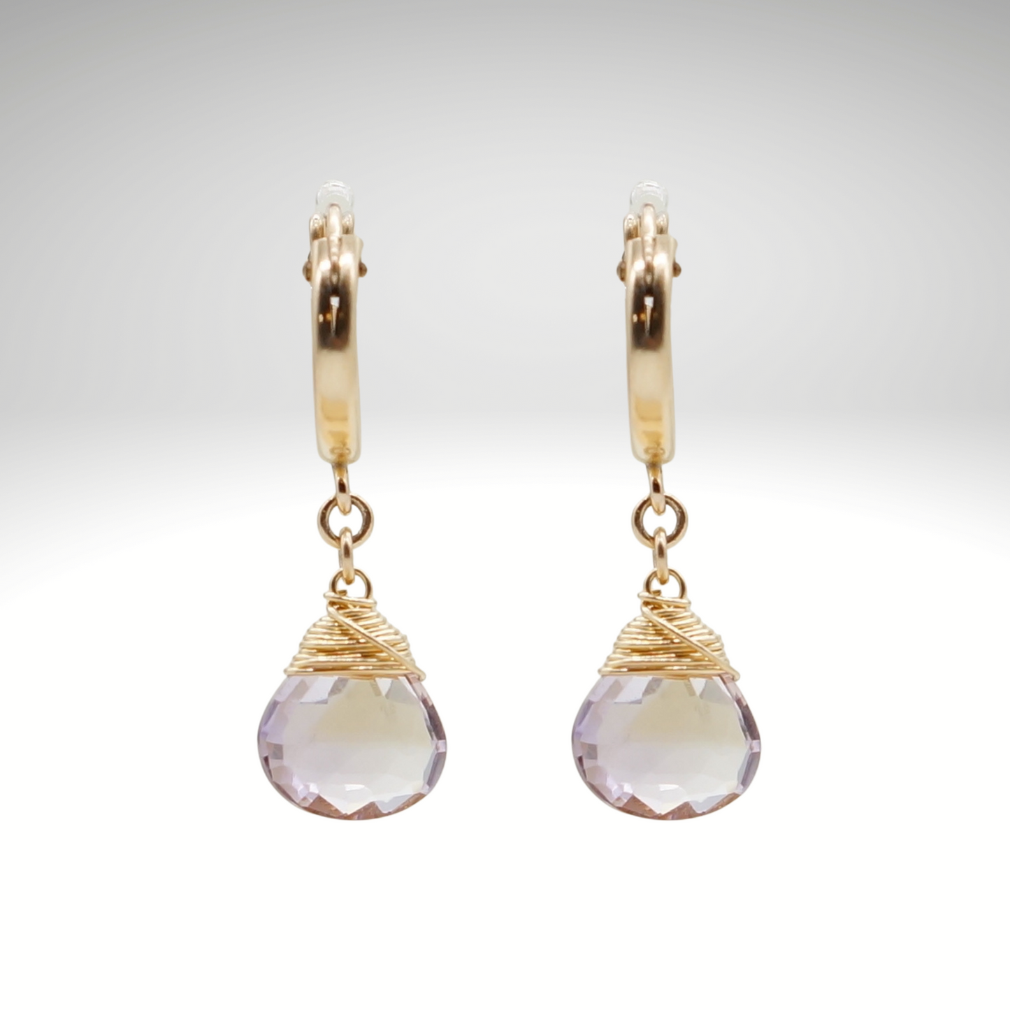 Ametrine Birthstone/Zodiac Huggie Earrings