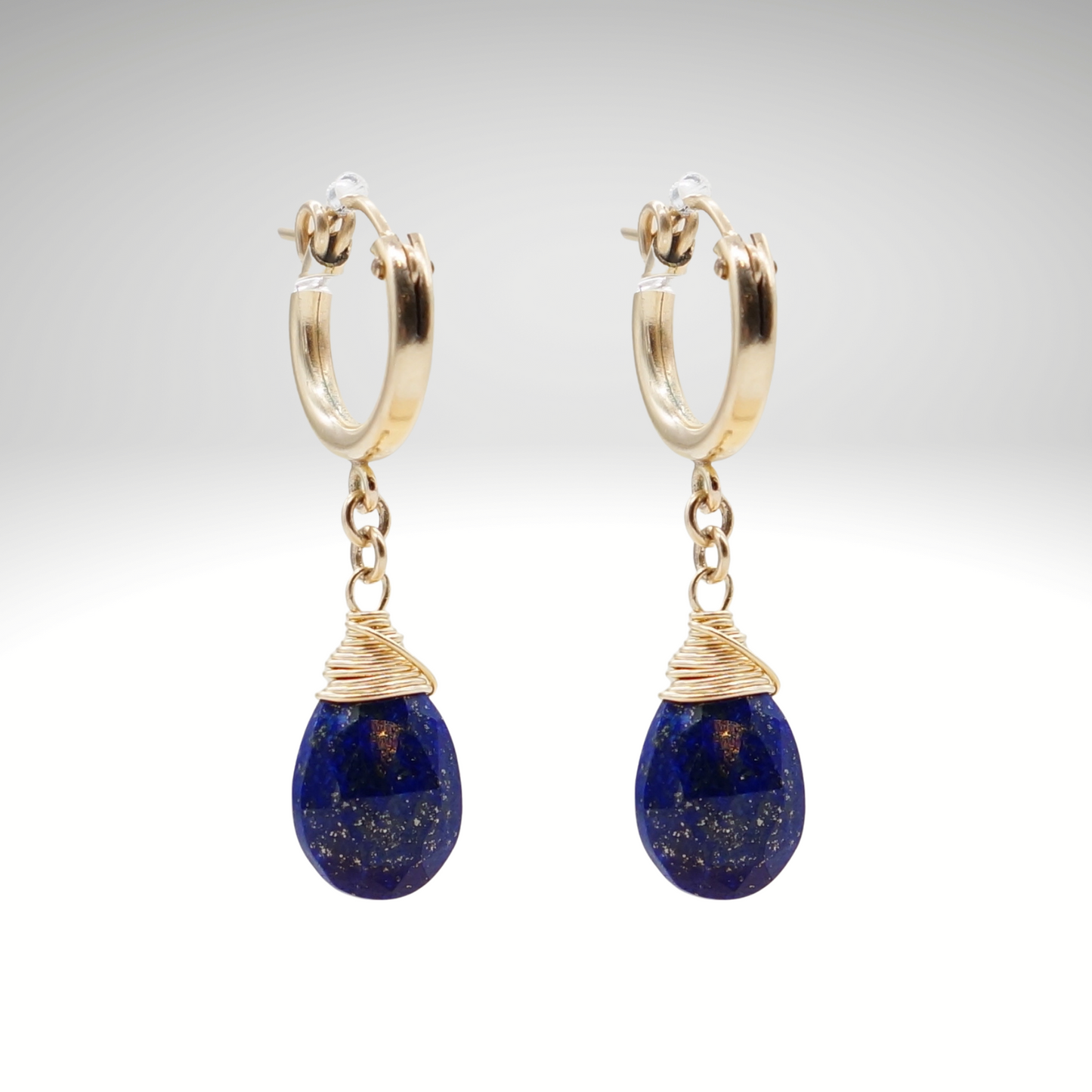 Lapis Lazuli Birthstone/Zodiac Huggie Earrings