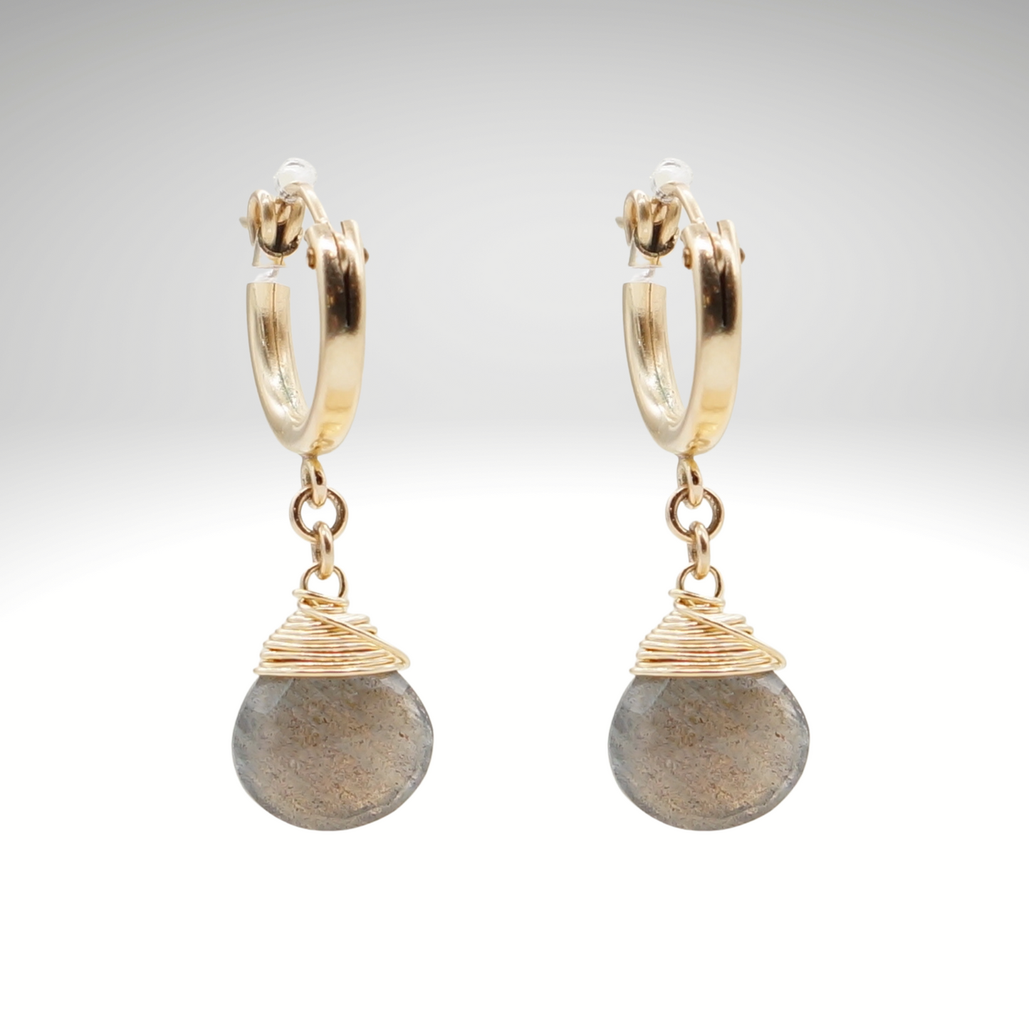 Labradorite Birthstone/Zodiac Huggie Earrings