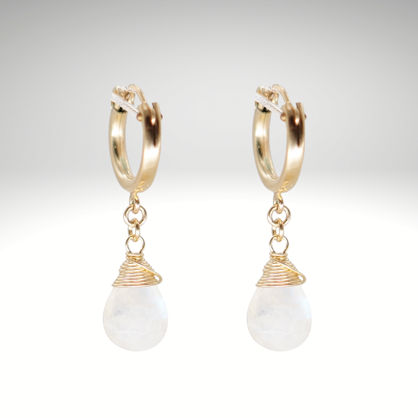 Moonstone Birthstone/Zodiac Huggie Earrings