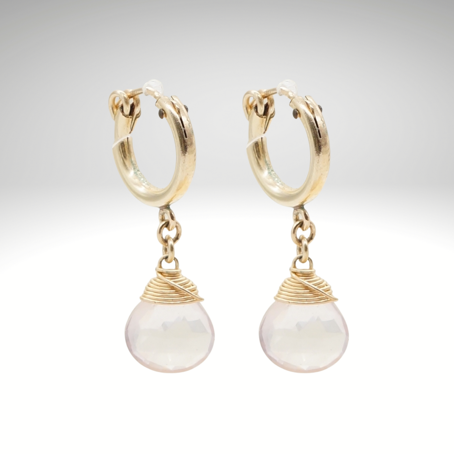 Rose Quartz Birthstone/Zodiac Huggie Earrings