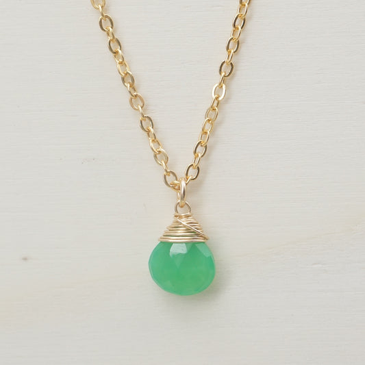 Chrysoprase Zodiac/Birthstone Necklace