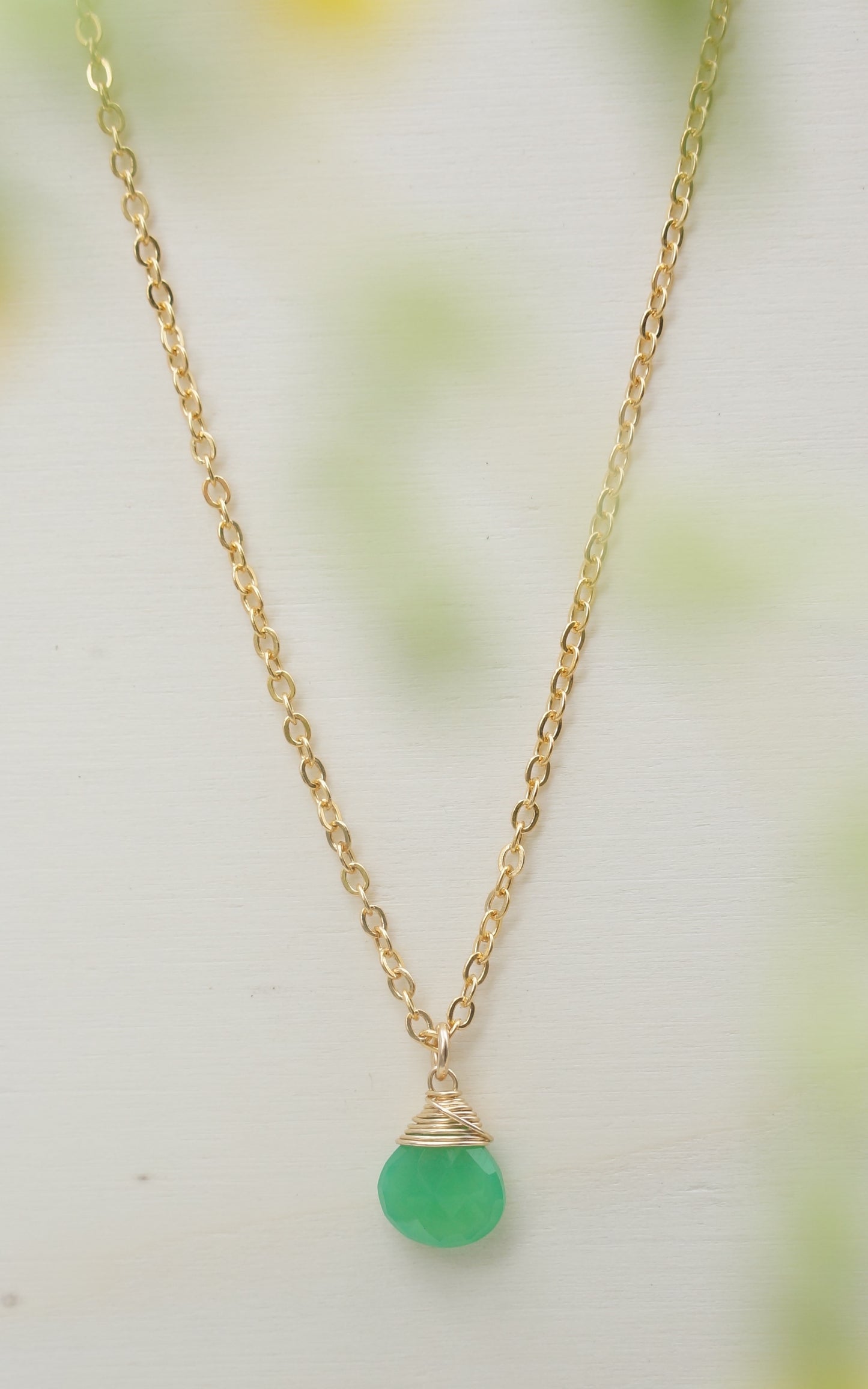 Chrysoprase Zodiac/Birthstone Necklace