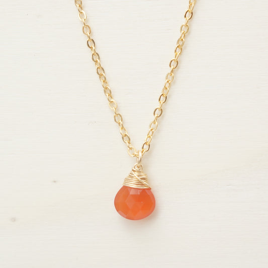 Carnelian Zodiac/Birthstone Necklace