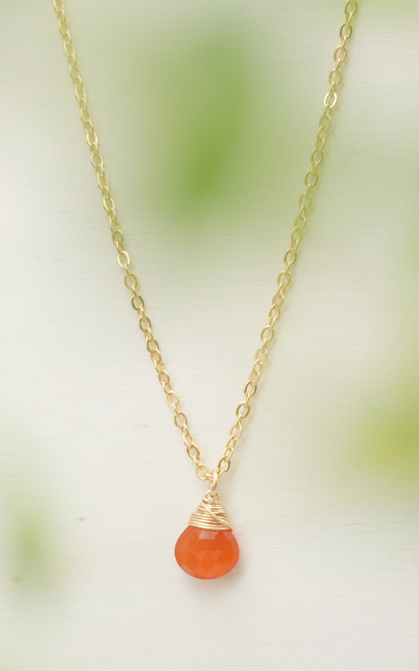Carnelian Zodiac/Birthstone Necklace