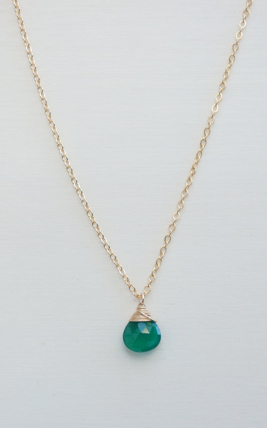 Green Onyx Zodiac/Birthstone Necklace