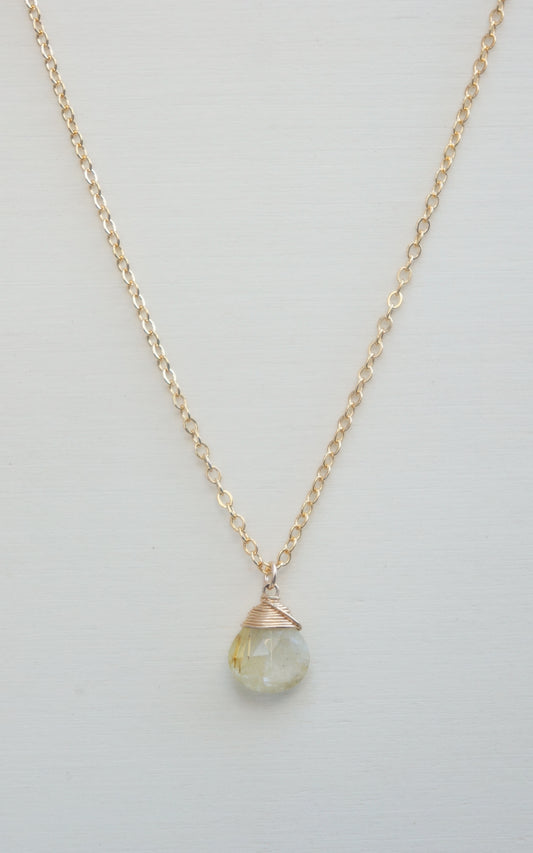 Rutilated Quartz Zodiac/Birthstone Necklace