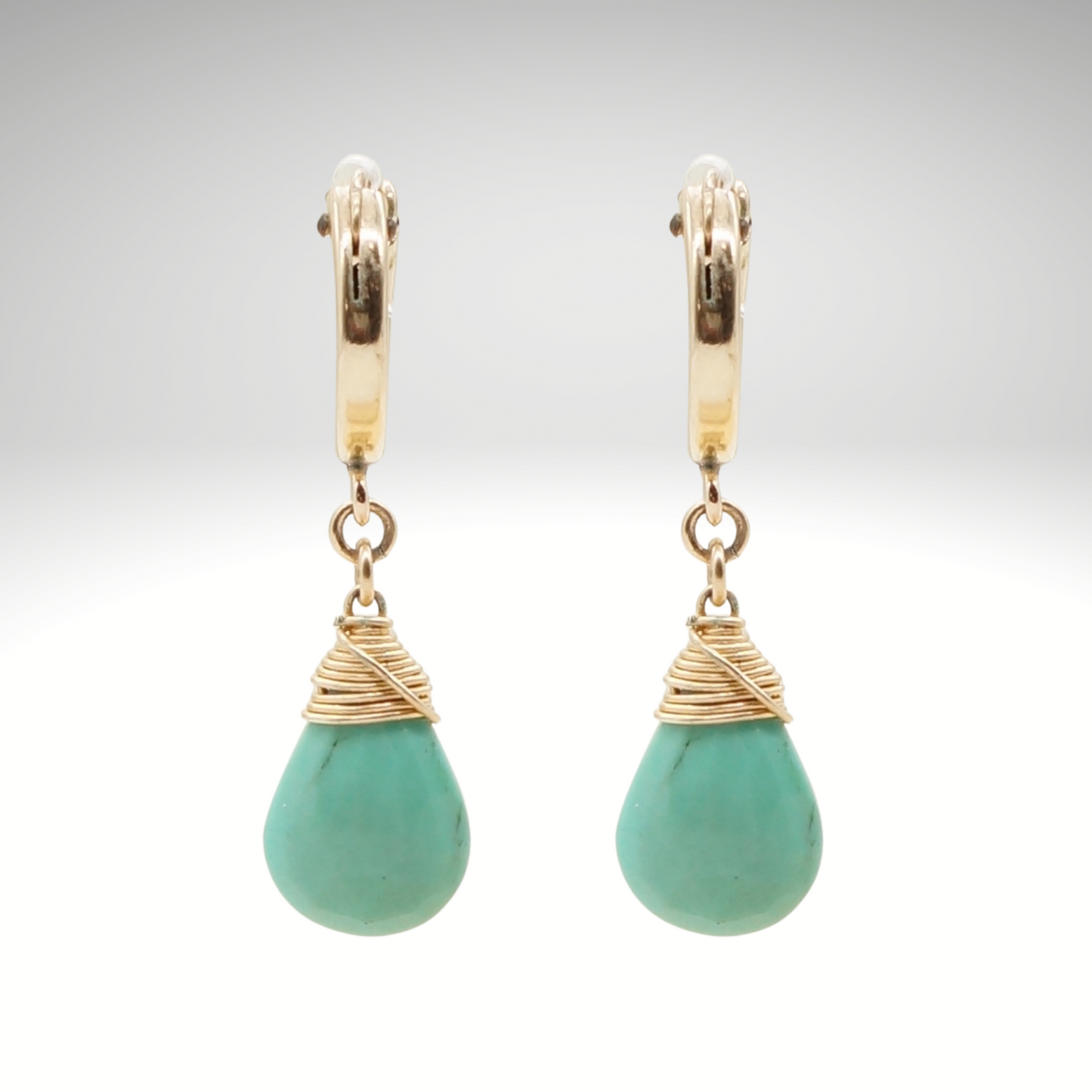 Turquoise Birthstone/Zodiac Huggie Earrings