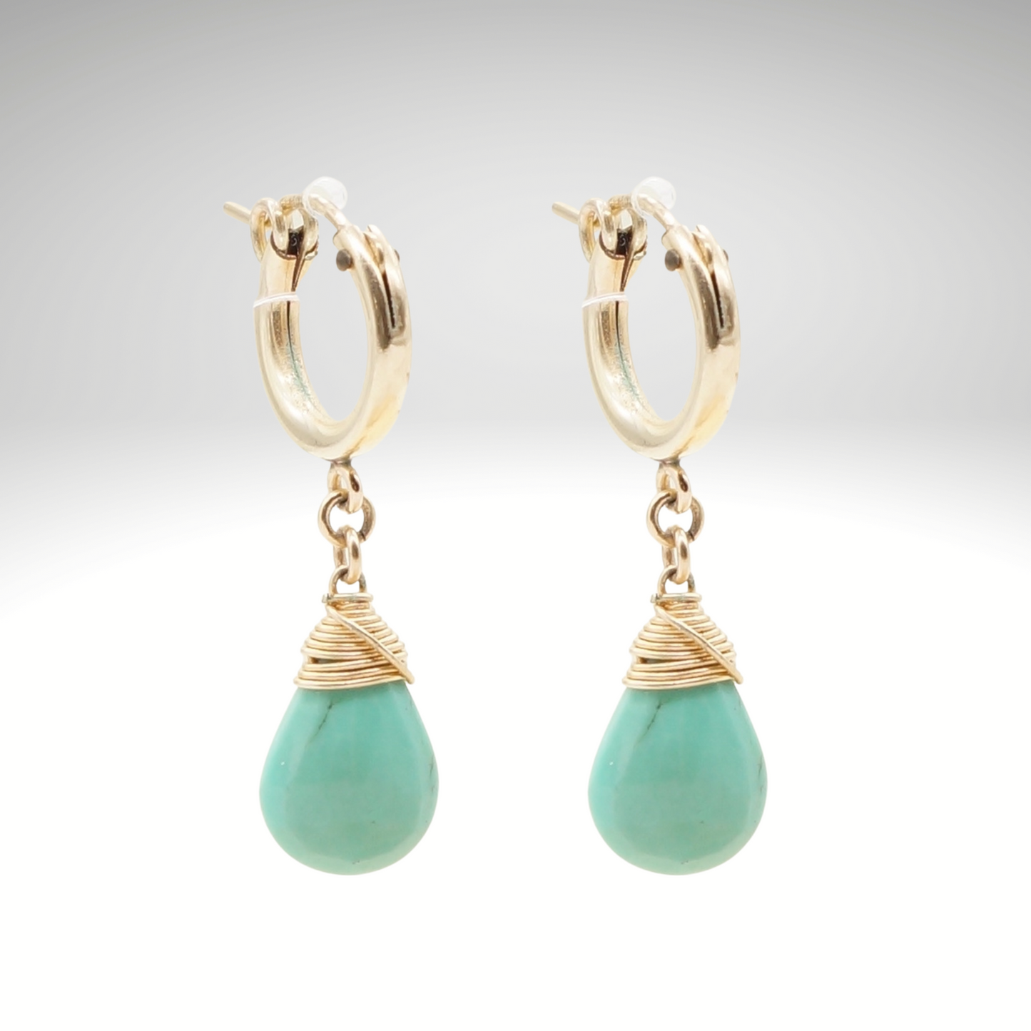 Turquoise Birthstone/Zodiac Huggie Earrings