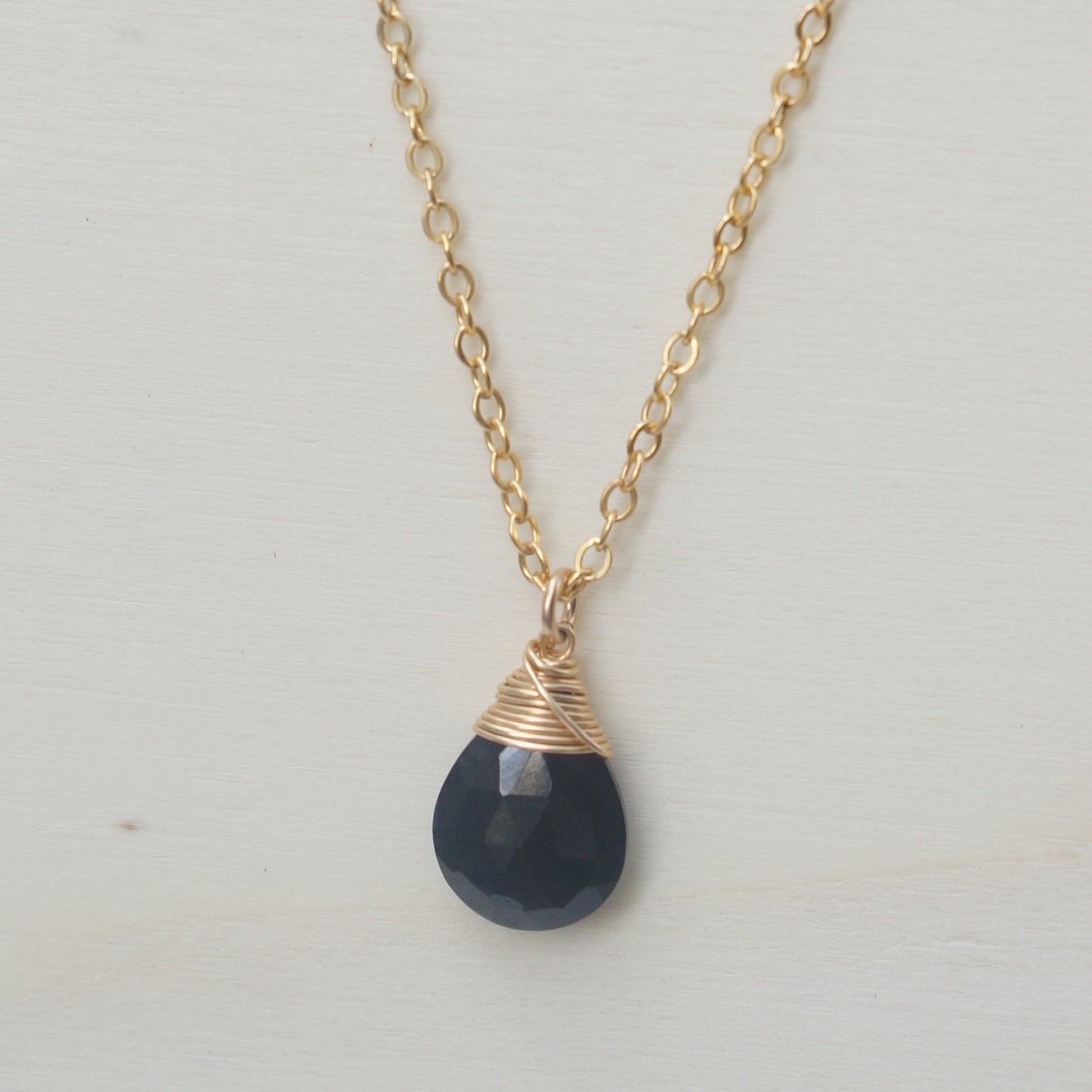 Black Spinel Zodiac/Birthstone Necklace