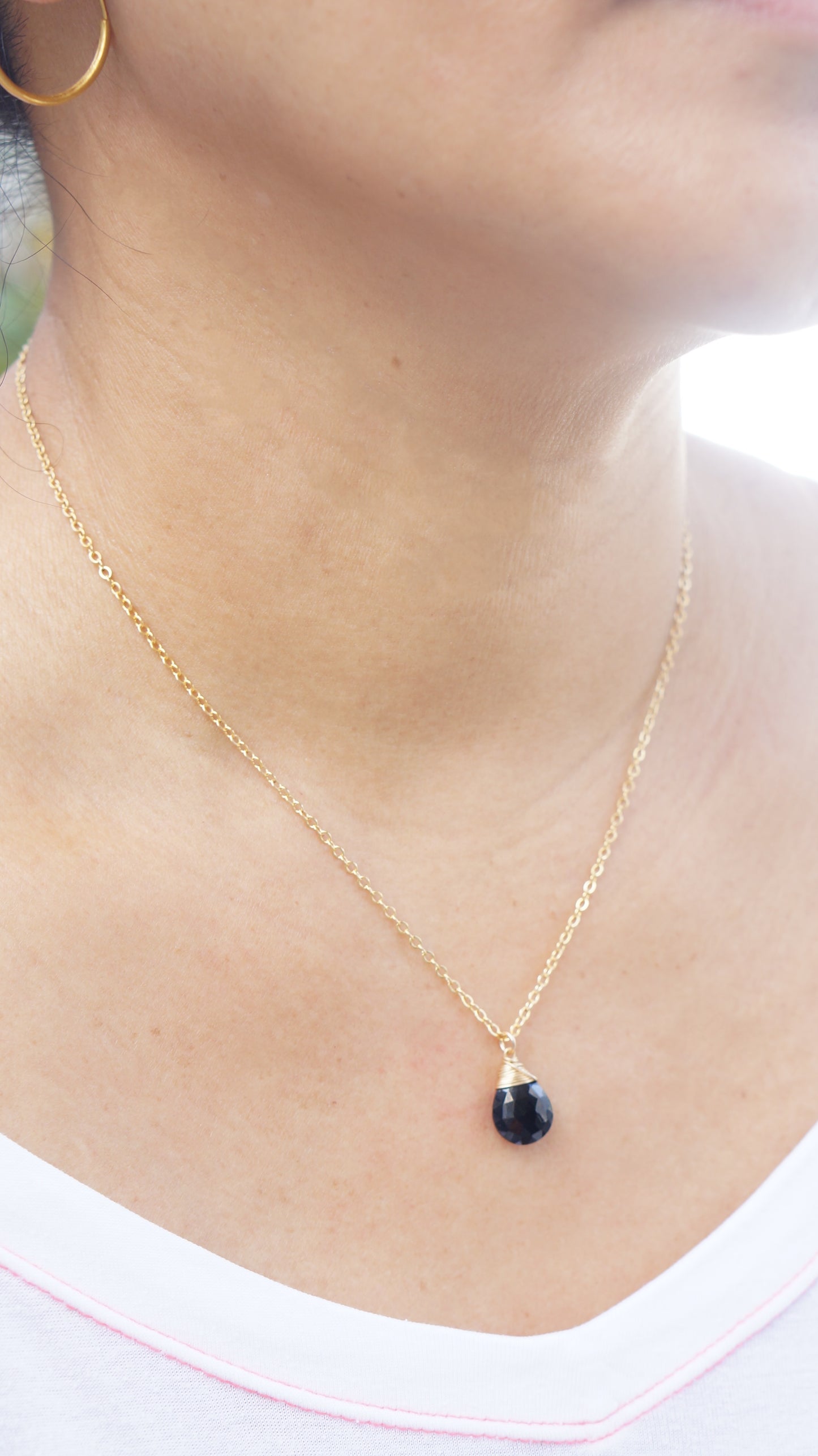 Black Spinel Zodiac/Birthstone Necklace